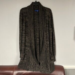 Apt. 9 Size XL Open front Longer Length Cardigan Sweater,  Long sleeve, browns